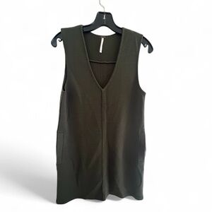 Free People Olive Green Sleeveless dress w/ pockets